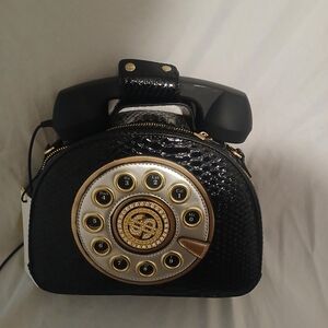 Black and Gold Retro Telephone Handbag